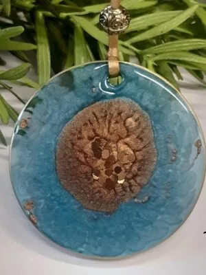Epoxy ornament blauwe parelmoer