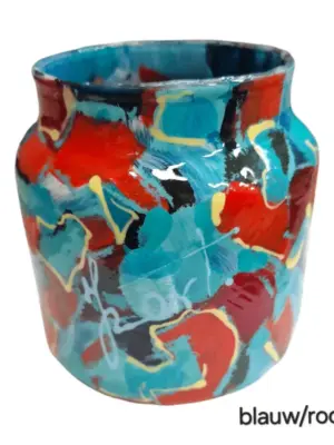 izartshop decoratieve handbeschilderde mini kunst vaas voor kaars of bloem