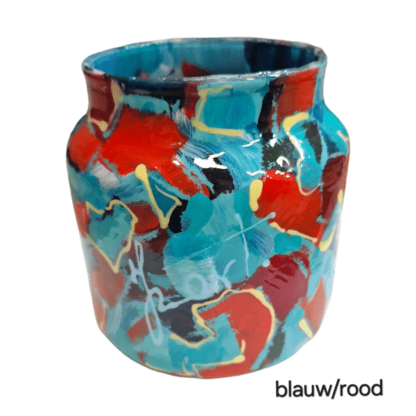 izartshop decoratieve handbeschilderde mini kunst vaas voor kaars of bloem