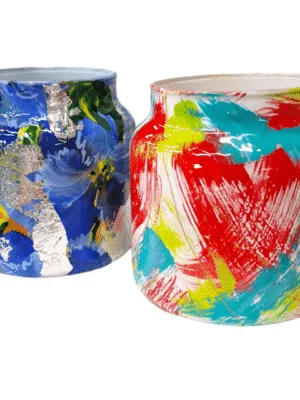 izartshop decoratieve mini kunst vaas voor kaars of bloem