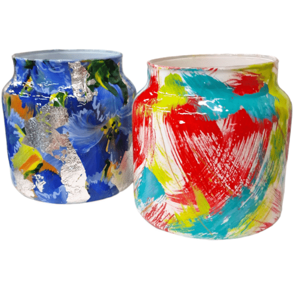 izartshop decoratieve mini kunst vaas voor kaars of bloem