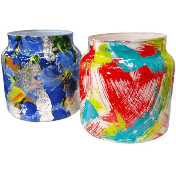 izartshop decoratieve mini kunst vaas voor kaars of bloem