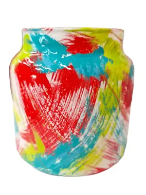 izartshop decoratieve mini kunst vaas voor kaars of bloem