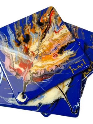 izartshop handgemaakte onderzetter acryl pouring en resin