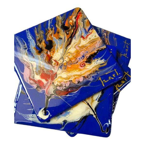 izartshop handgemaakte onderzetter acryl pouring en resin