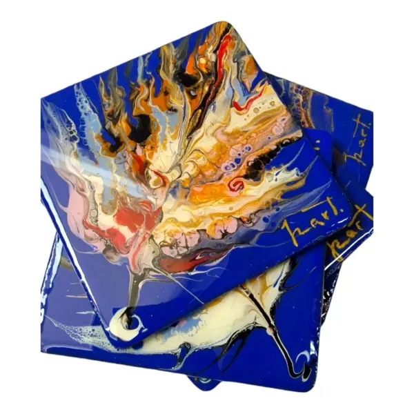 izartshop handgemaakte onderzetter acryl pouring en resin