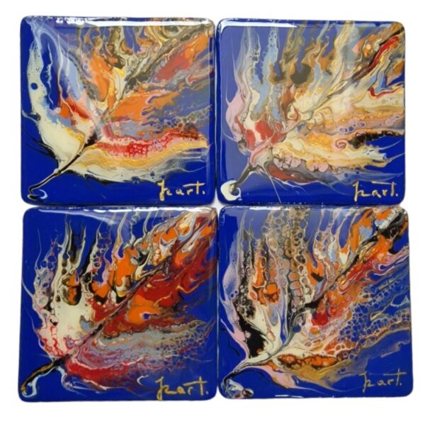 izartshop handgemaakte onderzetter acryl pouring en resin