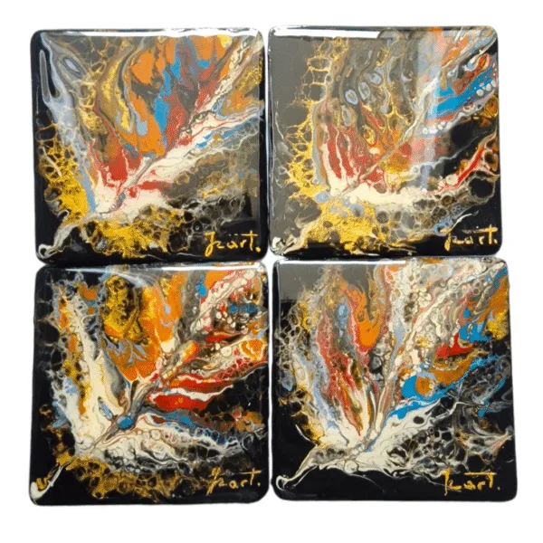 izartshop handgemaakte onderzetter acryl pouring en resin