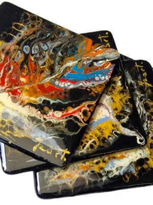 izartshop handgemaakte onderzetter acryl pouring en resin