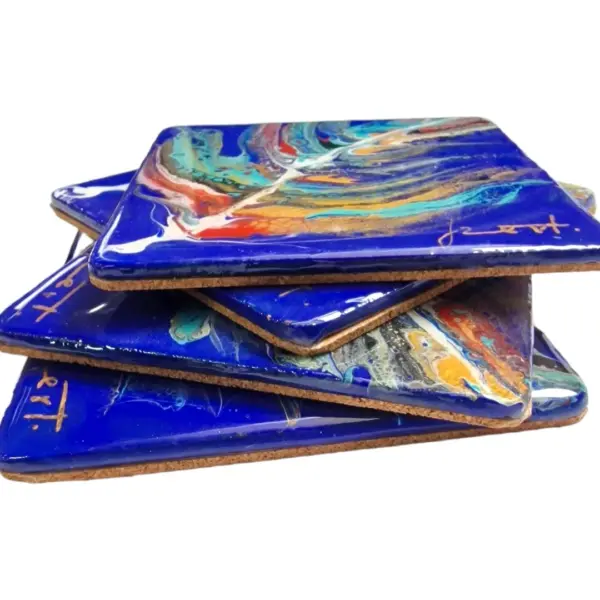 izartshop handgemaakte onderzetter acryl pouring en resin