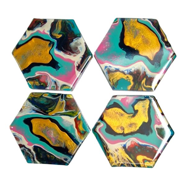 izartshop handgemaakte onderzetter acryl pouring en resin