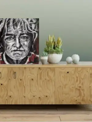 wanddecoratie, handbeschilderd, canvas, izartshop, portret R Hauer