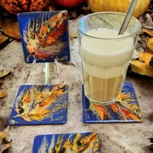 izartshop handgemaakte onderzetter acryl pouring en resin