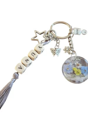 sleutelhanger van resin met dieren haar