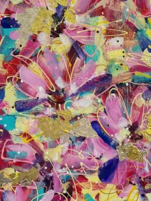AbstractTEASE multicolor schilderij – acryl 70x90