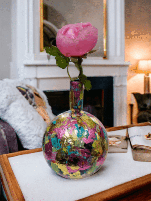 Kleine handbeschilderde kunstvaas Tiny Beauties – multicolor design Izartshop
