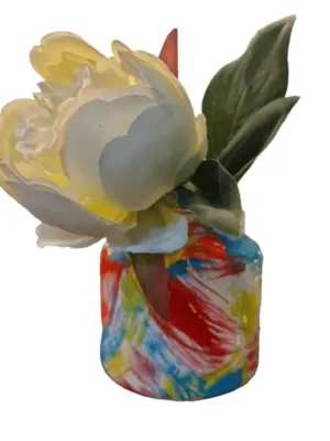 izartshop decoratieve mini kunst vaas voor kaars of bloem