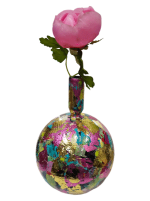 Kleine handbeschilderde kunstvaas Tiny Beauties – multicolor design Izartshop