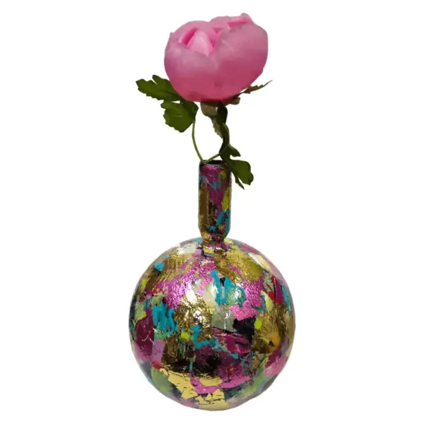 Kleine handbeschilderde kunstvaas Tiny Beauties – multicolor design Izartshop