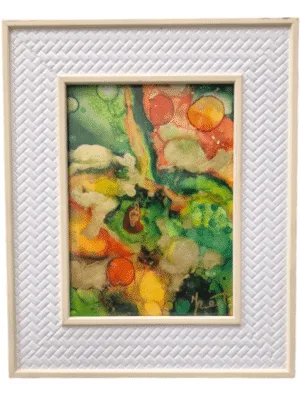 Handgemaakt alcoholinkt schilderij van IzArtShop in vloeibare art stijl. Abstract kunstwerk, ingelijst en uniek van karakter.