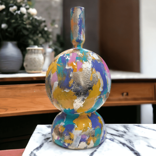 izartshop Kleine handbeschilderde kunstvaas Tiny Beauties –abstract design