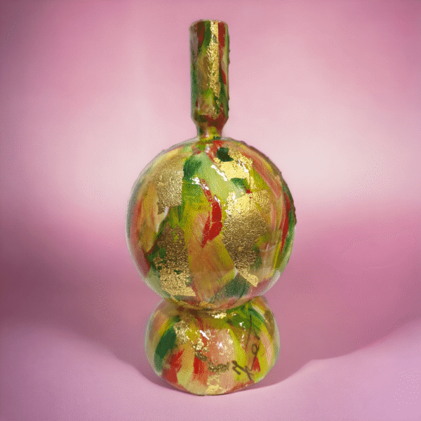 Kleine handbeschilderde kunstvaas Tiny Beauties –abstract design