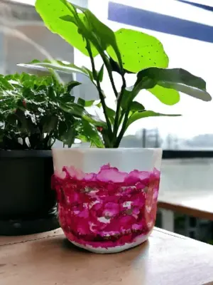 izartshop beschilderde bloempot, alcoholinkt