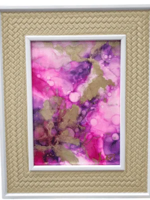 Handgemaakt alcoholinkt schilderij van IzArtShop in vloeibare art stijl. Abstract kunstwerk, ingelijst en uniek van karakter.