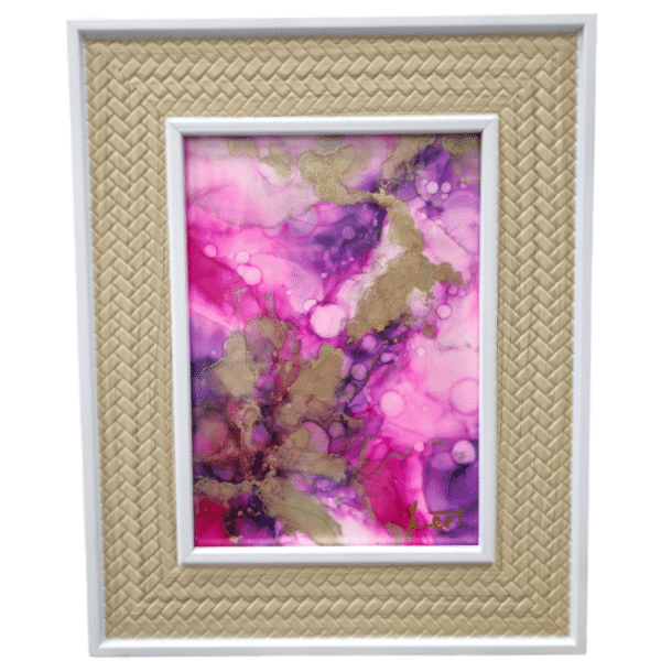 Handgemaakt alcoholinkt schilderij van IzArtShop in vloeibare art stijl. Abstract kunstwerk, ingelijst en uniek van karakter.