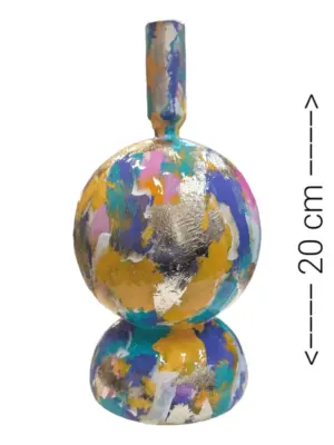 uniek interieur object. izartshop Kleine handbeschilderde kunstvaas Tiny Beauties –abstract design