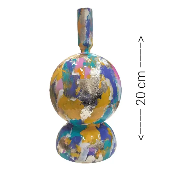uniek interieur object. izartshop Kleine handbeschilderde kunstvaas Tiny Beauties –abstract design