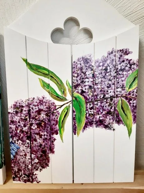 izartshop kunstwerk op houten drager, handbeschilderd luik