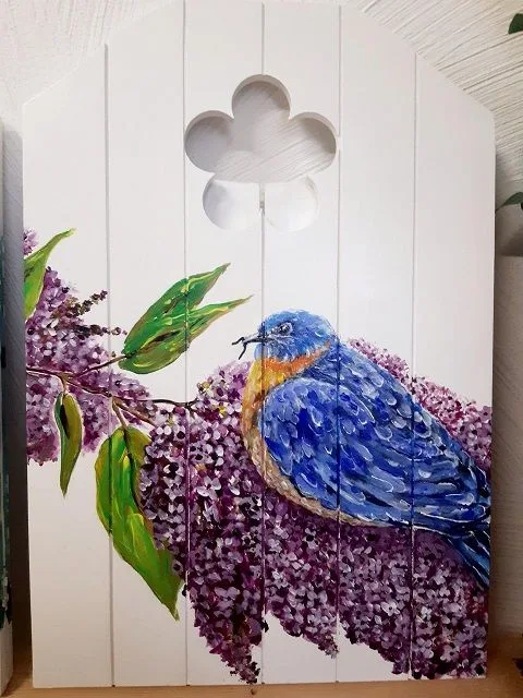 izartshop kunstwerk op houten drager, handbeschilderd luik