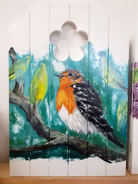 izartshop kunstwerk op houten drager, handbeschilderd luik