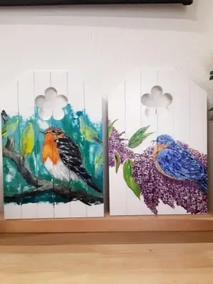 Handbeschilderde kunst op hout