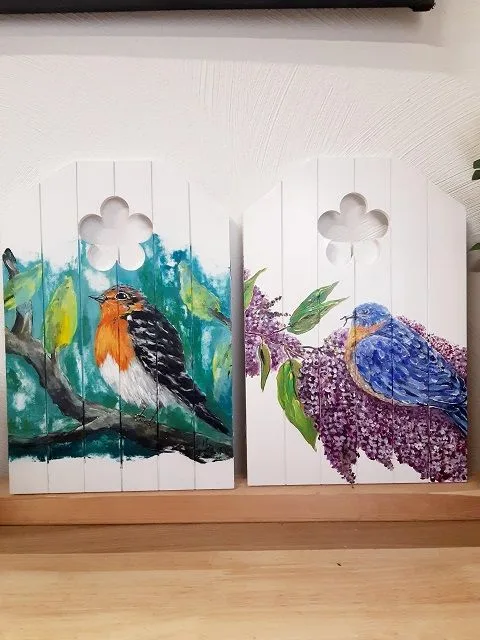 izartshop kunstwerk op houten drager, handbeschilderd luik