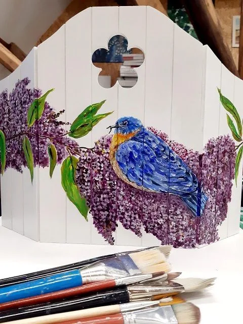 izartshop kunstwerk op houten drager, handbeschilderd luik