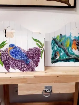 izartshop kunstwerk op houten drager, handbeschilderd luik