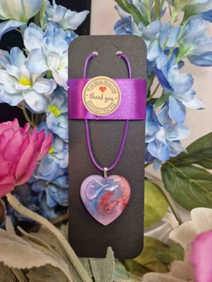 handgemaakte resin hart, unieke hals hanger izartshop