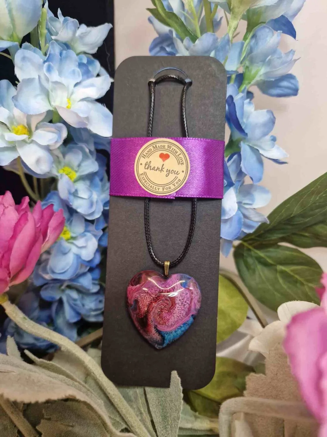 handgemaakte resin hart, unieke hals hanger izartshop
