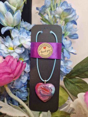 handgemaakte resin hart, unieke hals hanger izartshop