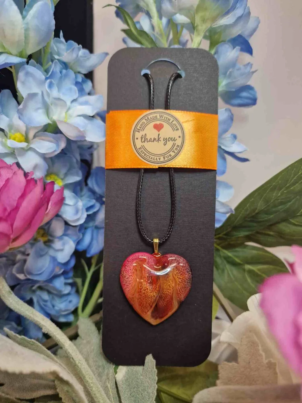 handgemaakte resin hart, unieke hals hanger izartshop
