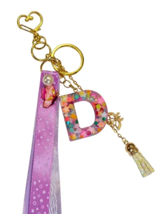 handgemaakte sleutelhanger van epoxy, gepersonaliseerd voornaam letter, izartshop