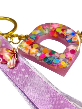 handgemaakte sleutelhanger van epoxy, gepersonaliseerd voornaam letter, izartshop