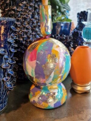 izartshop Kleine handbeschilderde kunstvaas Tiny Beauties –abstract design