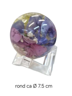IzArtShop handgemaakte epoxy herinneringsstukken met gedroogde bloemen. resin op bestelling, klein bal