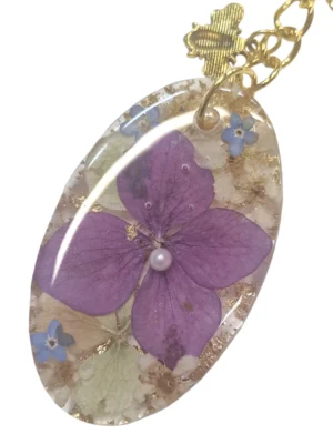 IzArtShop – resin sleutelhanger hortensia