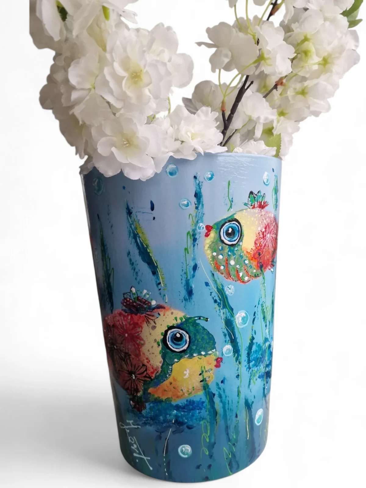 Handbeschilderde Onderwaterwereld vaas, Izartshop