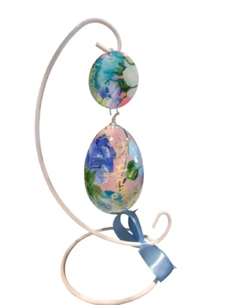 handbeschilderd ganzen ei, levensbloem januari, anjer, geboorte cadeau