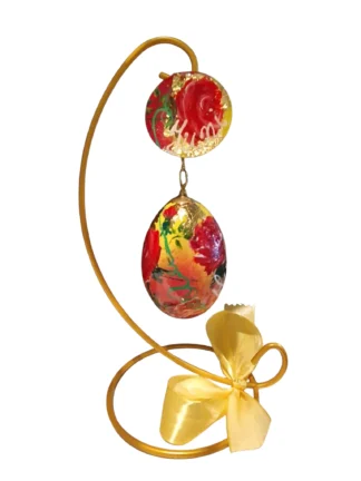 handbeschilderd ganzen ei, levensbloem juni, roos, geboorte, verjaardag cadeau